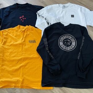 Bundle lot four long sleeve tee shirts heavyweight streetwear huf Brixton all XL